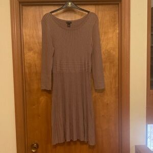 New Directions ribbed fit and flare midi sweater dress.